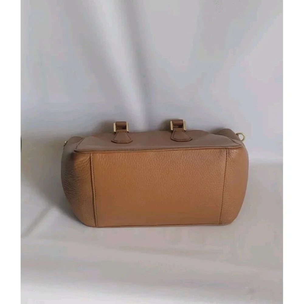 Tory Burch Cognac Pebbled Leather Mini Satchel with Strap